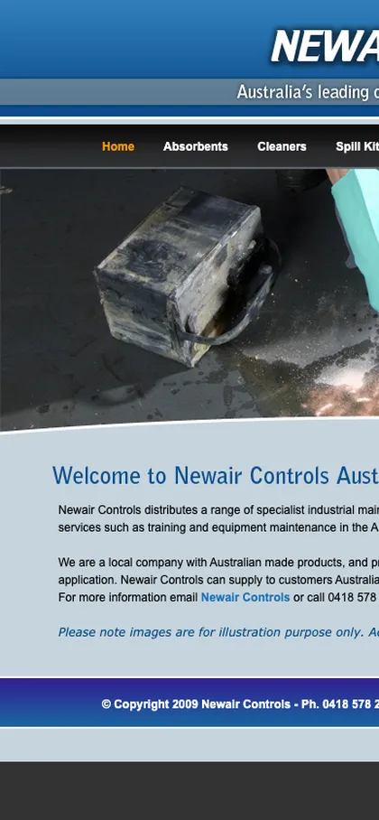Newair Controls old website on a phone